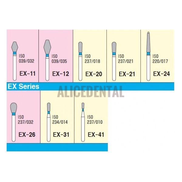 Dental diamond bur highspeed MANI EX11 EX-11 EX12 EX-12 EX20 EX-20 EX21 EX-21 EX24 EX-24 EX26 EX-26 EX31 EX-31 EX41 EX-41 high speed