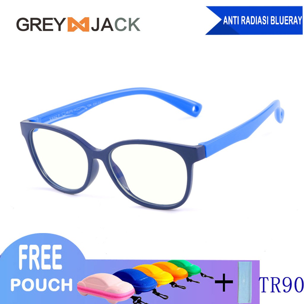 

Grey Jack Kacamata anak Lensa Anti Radiasi blueray TR90 8142