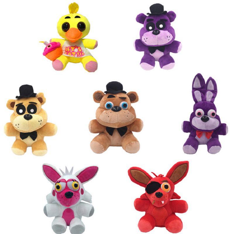 【Spot goods】25cm FNAF Five Nights At Freddy's Plush Toy Stuffed Animal Chica Bonny Foxy Fans Gift