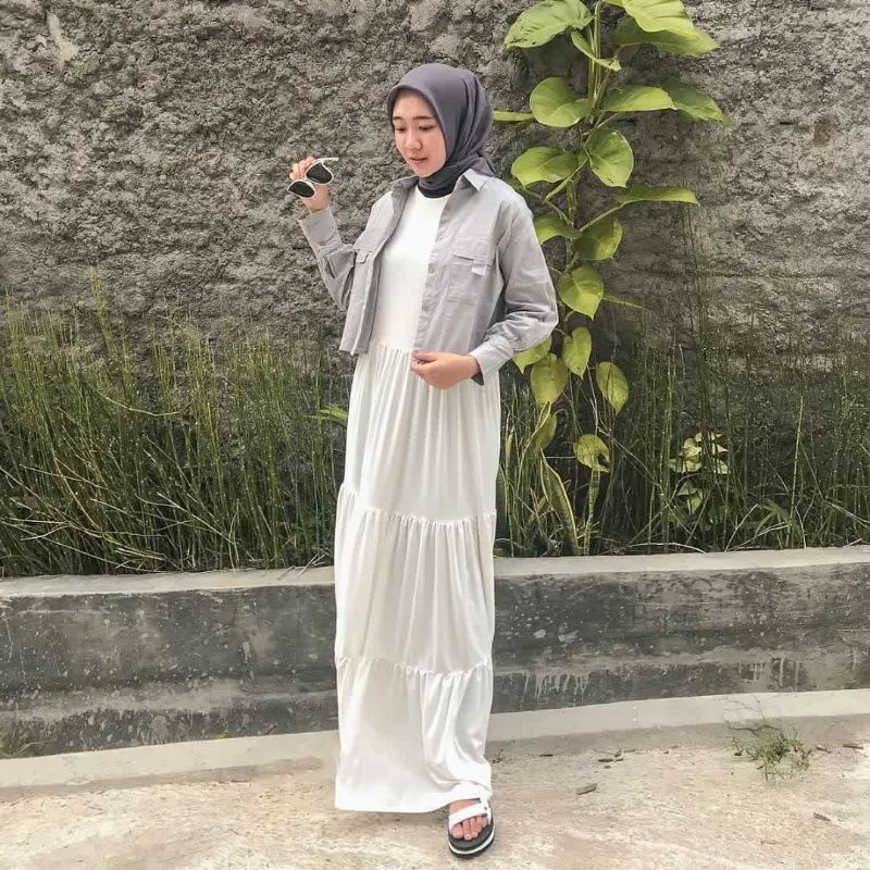 INNER DRESS SLEEVELESS SIZE S M L XL INER PANJANG KUTUNG RAYON GAMIS TANPA LENGAN MAXI DRESS BY MOAL