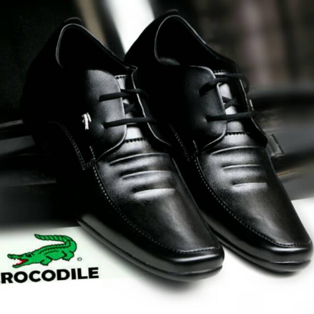 BIG SALE !! Sepatu Casual Formal Pria Pantofel Slop crocodile Hitam Kulit Sintetis Kerja Kantor