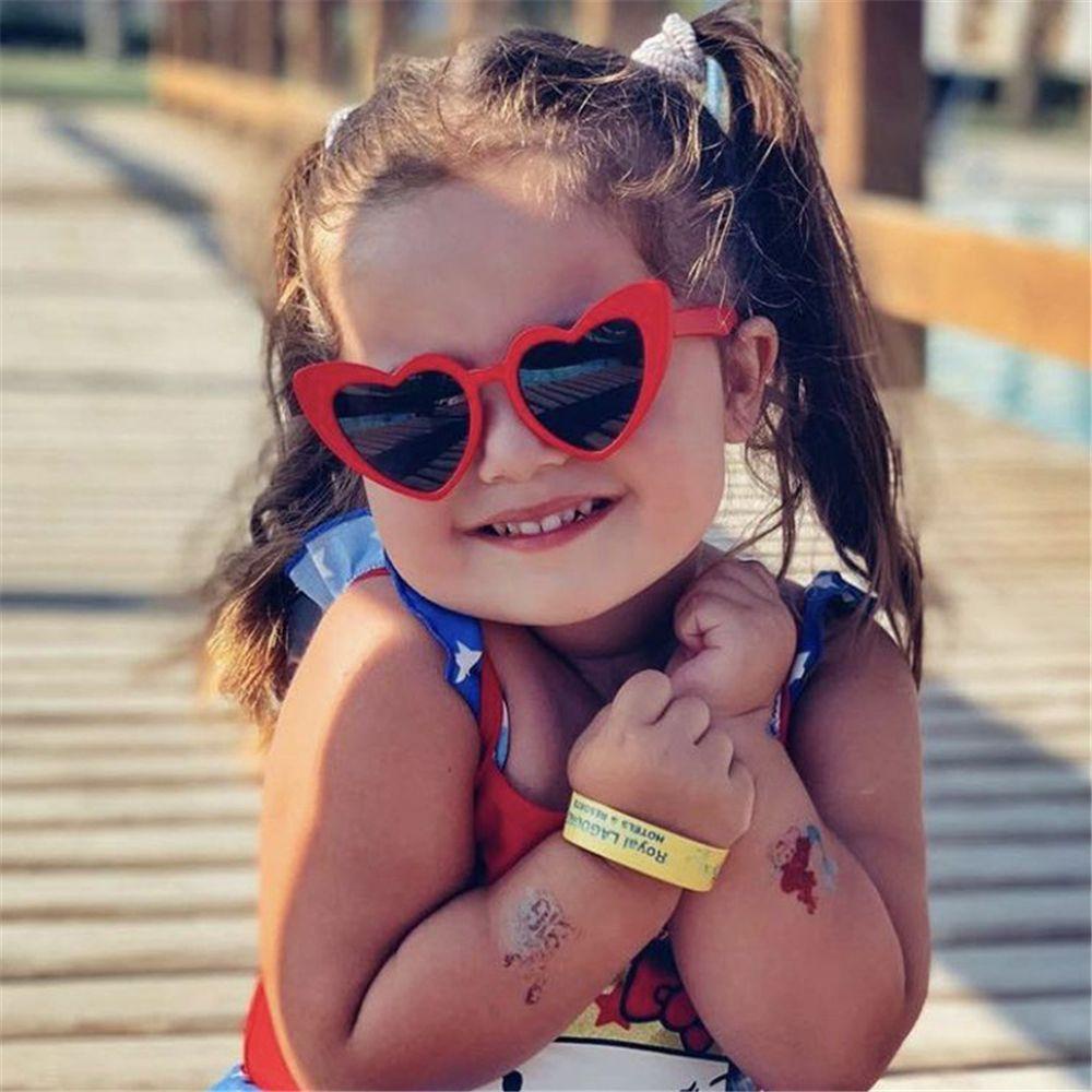 [POPULAR] Vintage Kids Sunglasses Fashion Love Heart Glasses Heart-Shaped Sunglasses Cute UV400 Protection Children Eyewear Children Sun Glasses