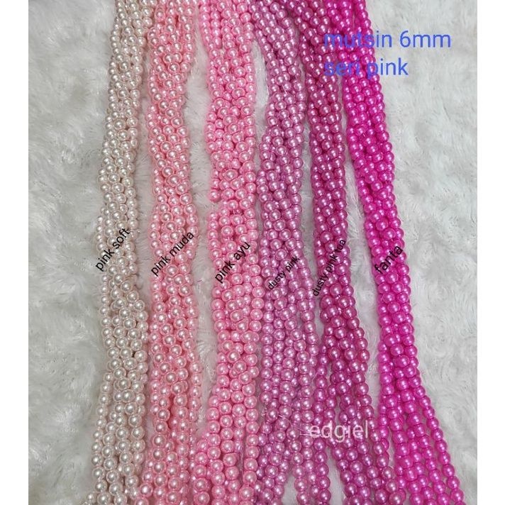 mutsin/mutiara sintetis 6mm seri pink