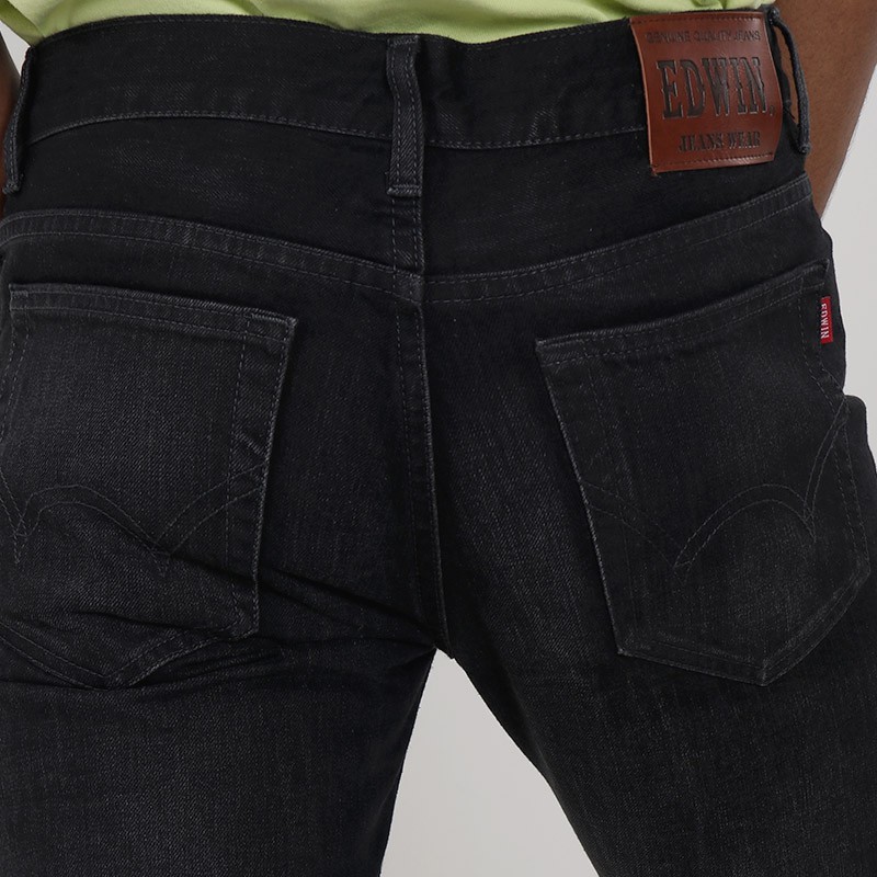 Edwin Celana Jeans Nagoya Black Regular Fit Panjang Denim Black
