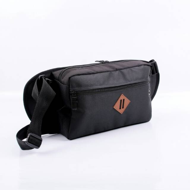 Waist Bag Double Zipper Black