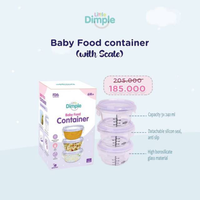 Little Dimple Baby Food Container isi. 3pcs 240ml FC818