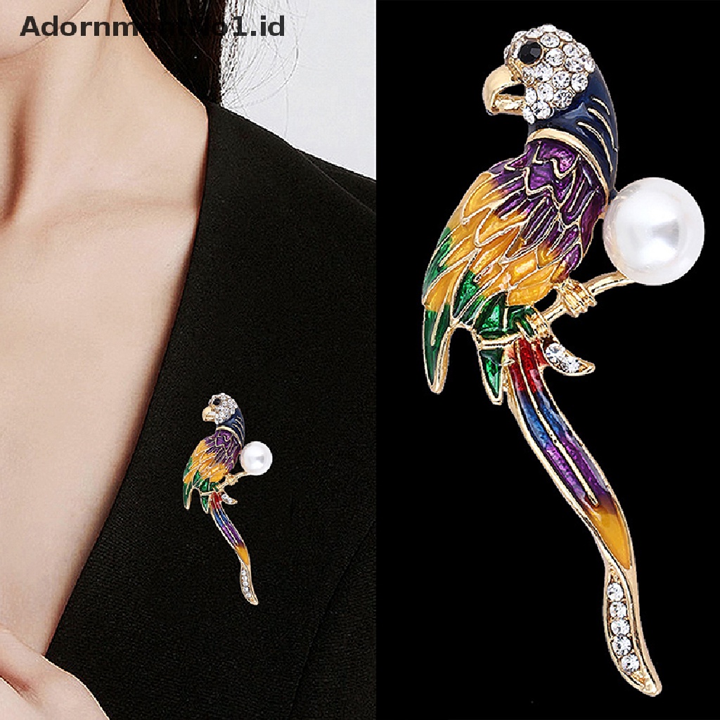 (AdornmentNo1) Bros Pin Enamel Bentuk Burung Beo Untuk Wanita