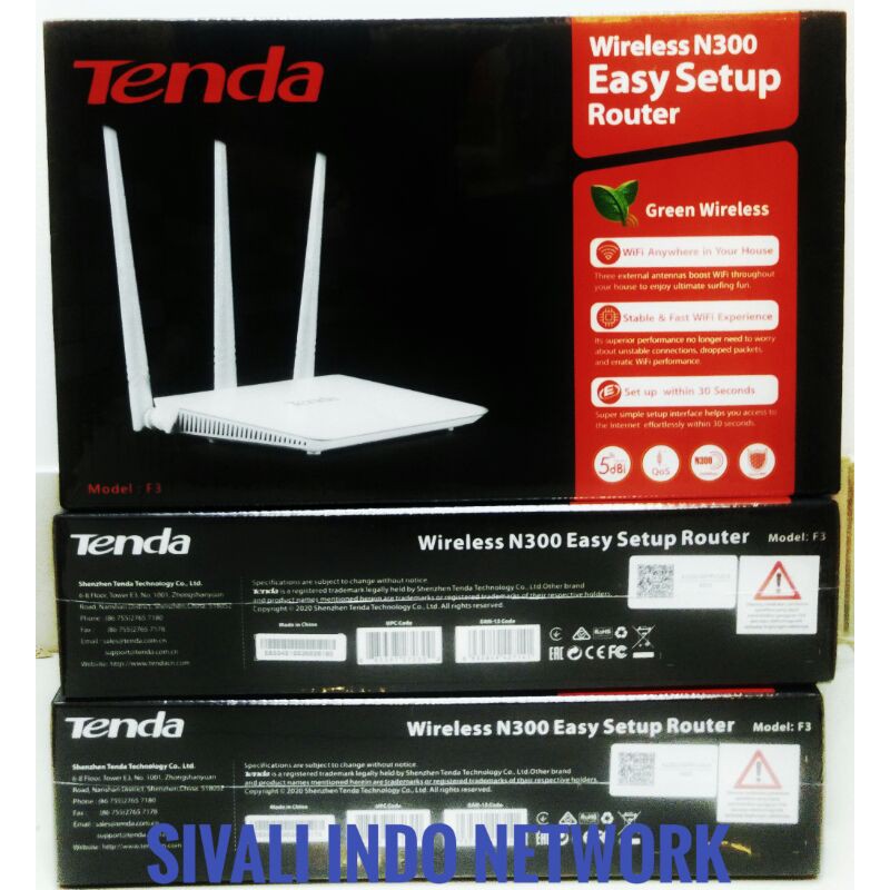 Tenda F3 Wireless N Router 300mbps 3Antena