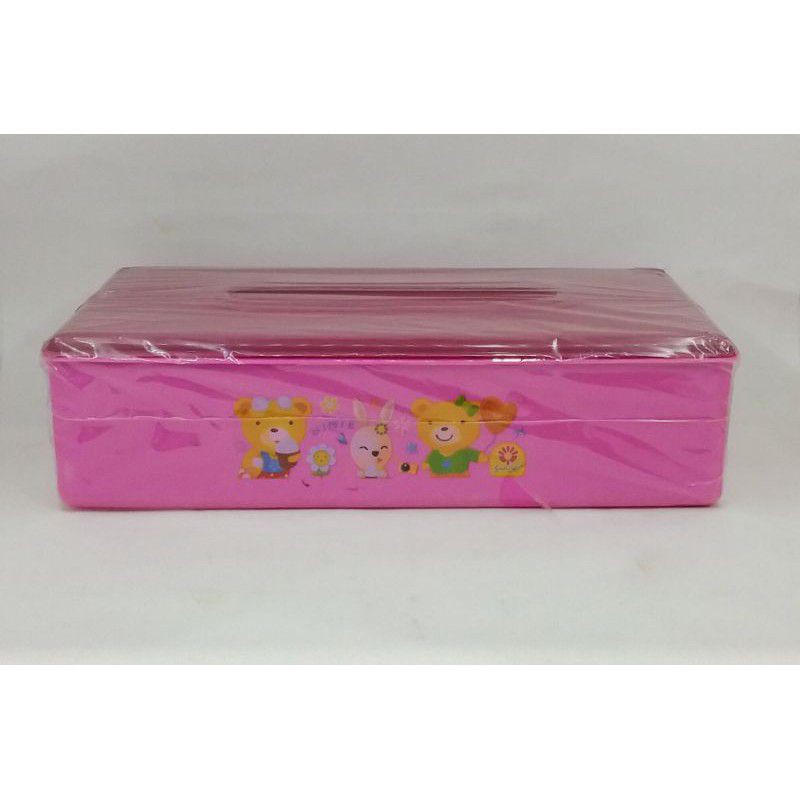 tempat tissu segi kotak karakter motif by sunlife / wadah tissue ceper pendek