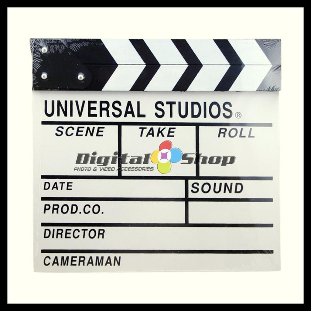 {BISA COD} Clapboard Film Movie Clapper Board Cut Action Scene Board Slate - Putih GRATIS ONGKIR