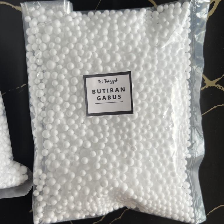 Gabus Sterofom Bentuk Butiran Berat 5 gram Warna Putih Bahan Packing Pack Empuk Pengganti Bubble Wra