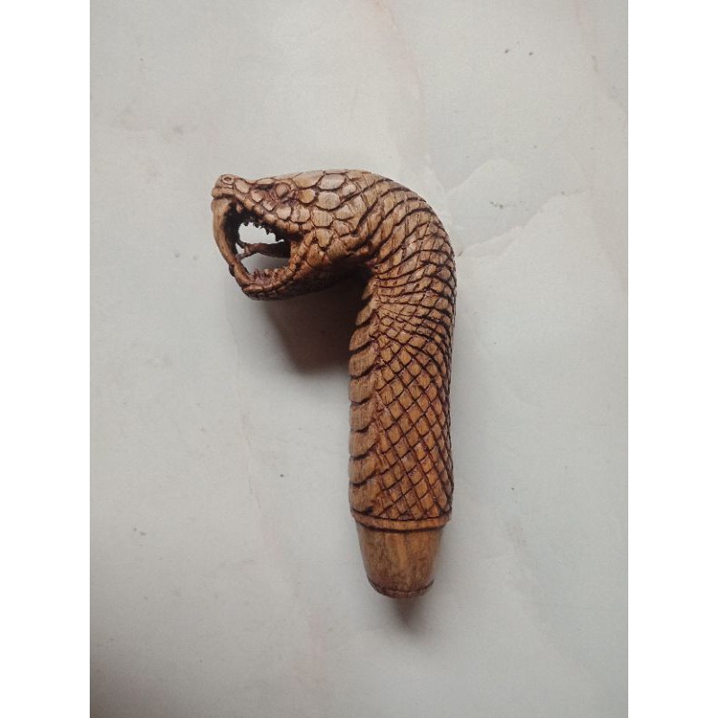 Deder keris kayu asem ukiran anaconda