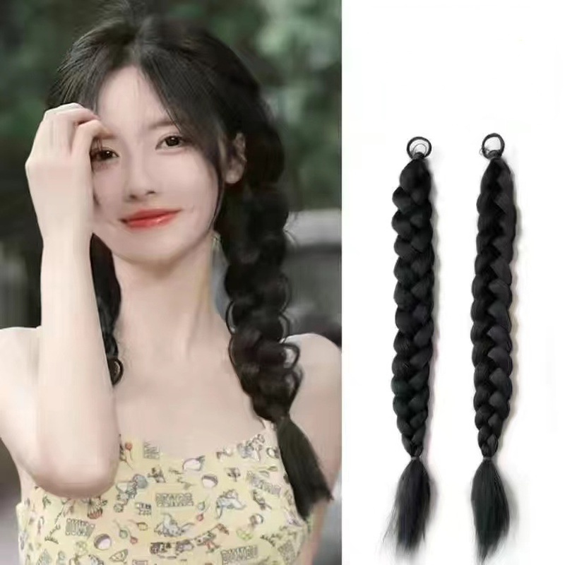 1pc Rambut Extension Model Kepang Jumbo Bahan Sintetis Gaya Afro