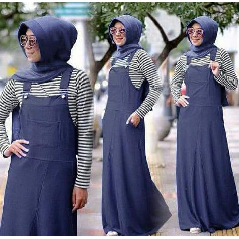 Wearpack Jeans Denim Hijab Rok Kodok Overall Jumpsuit A045
