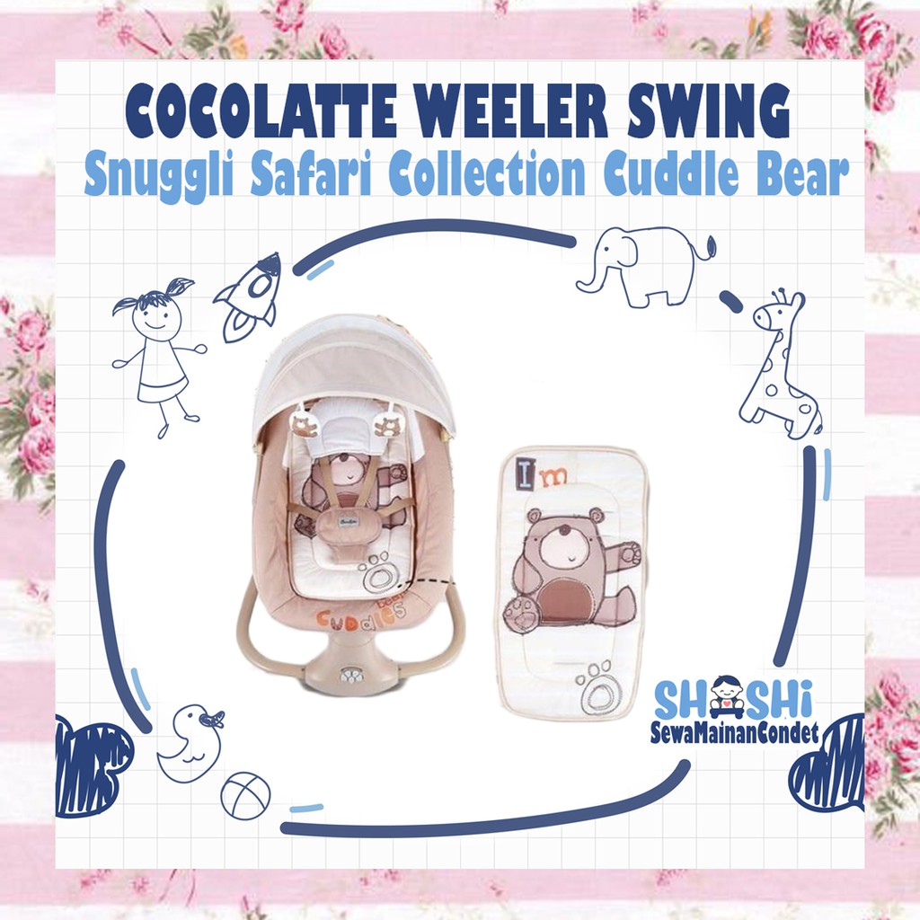 Cocolatte Weeler Swing Snuggli Safari Collection Cuddle Bear