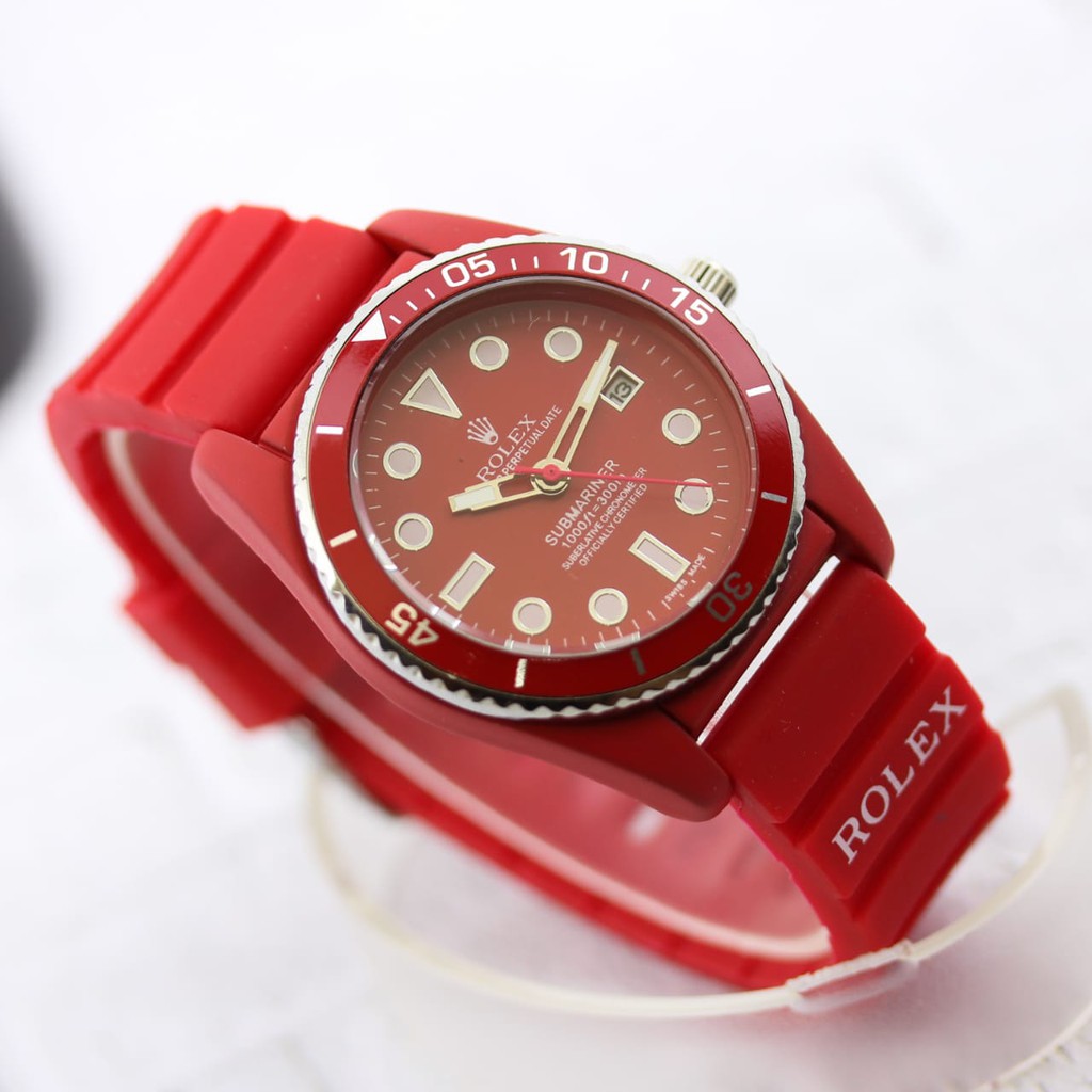 JAM TANGAN WANITA ROLEX RUBBER NEW CANTIK COD
