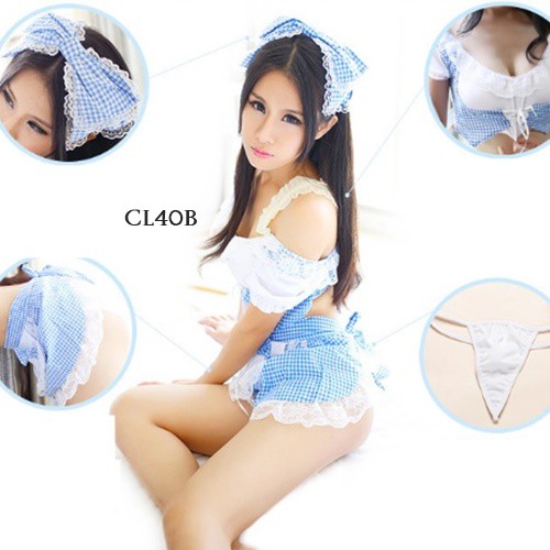 [BISA COD] LINGERIE SEXY BAJU TIDUR WANITA LINGRERIE PELAYAN SEXY PINK CL40B