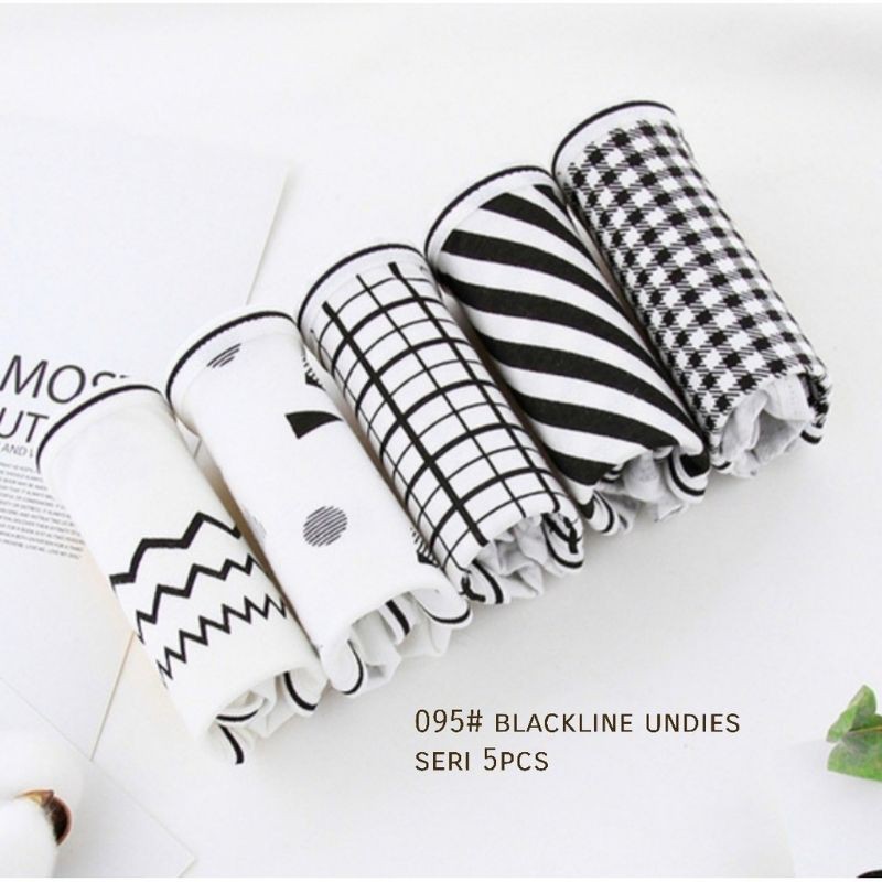 095 Pakaian Dalam import cewek CD Street Dalaman ngaret hitam putih CD Anakmuda Dalaman lucu