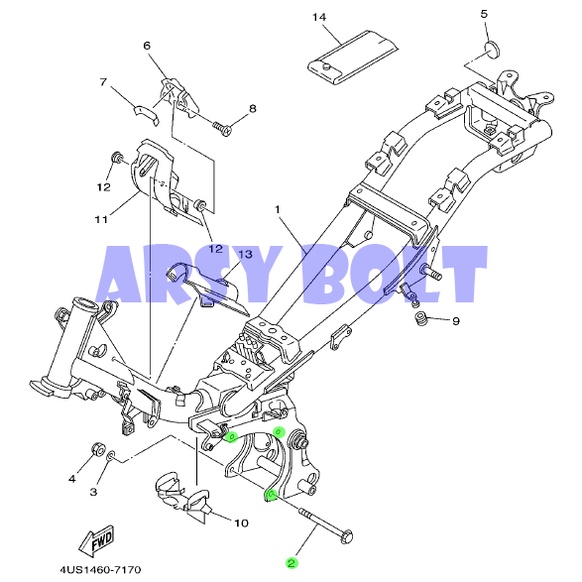 Baut Mounting Gantungan Mesin Yamaha F1zr Fizr Force1 Alfa Sigma Champ Kunci L Stainless 304