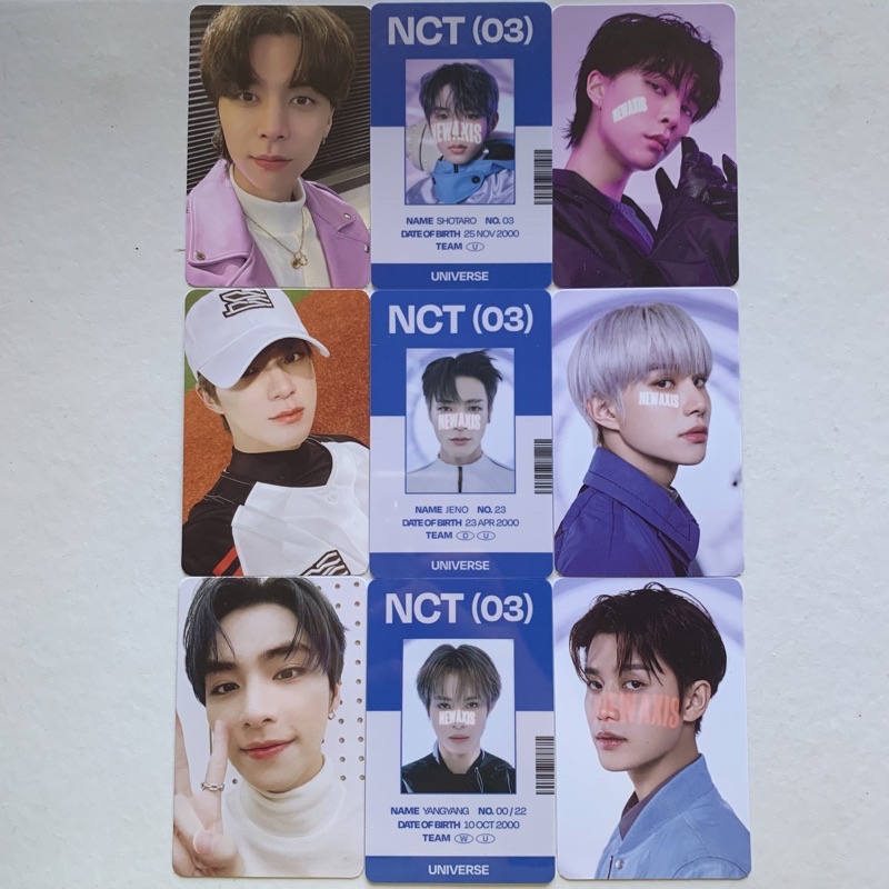 ID Card + Photocard Set MD Universe NCT 2021 Jeno Jungwoo Johnny Shotaro Xiaojun Yangyang Taeil IDC 