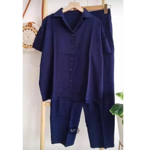 [KODE ZMBSQ] ONE SET LENGAN PENDEK | KEMEJA POLOS LENGAN PENDEK | SETELAN POLOS WANITA | SETELAN PEN