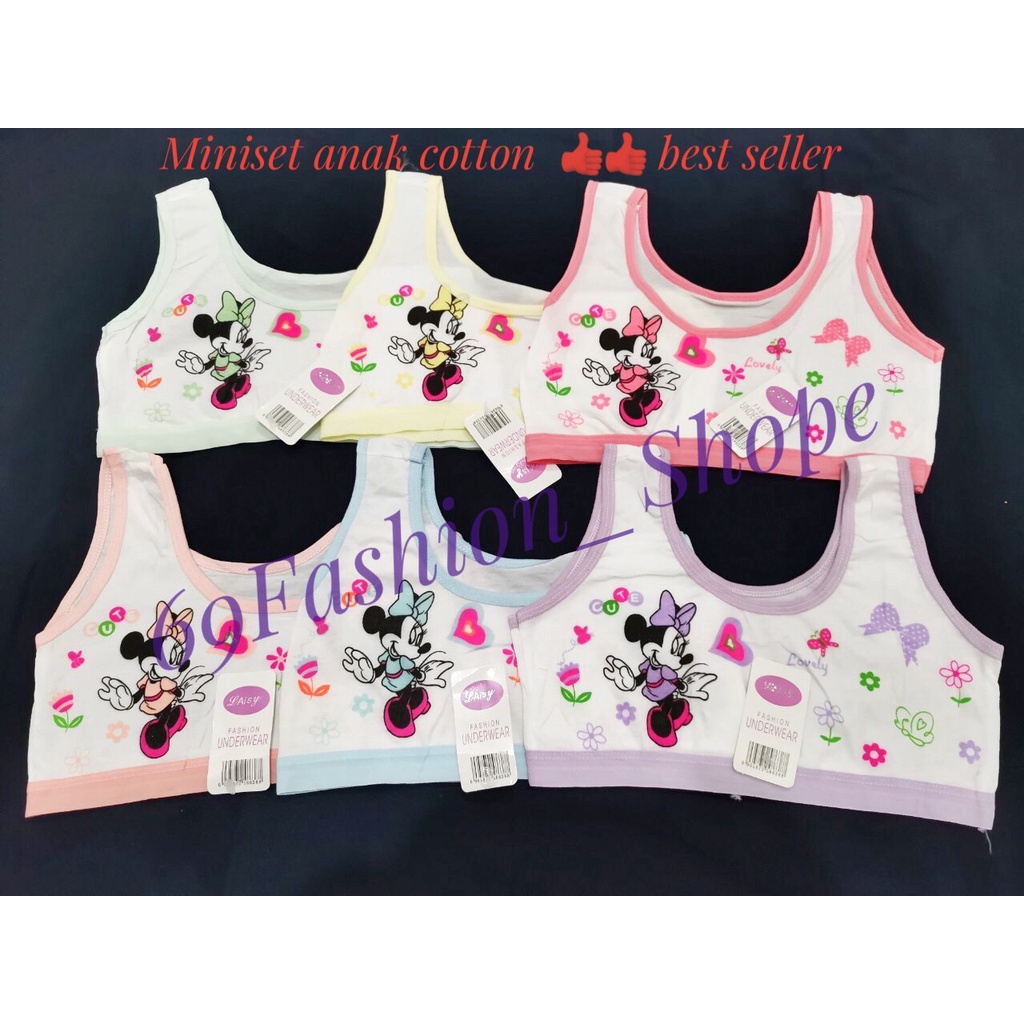 6pcs TANKTOP ANAK/ MINISET ANAK /BRA ANAK NON BUSA / TANKTOP ANAK MURAH BAHAN KATUN LEMBUT BRANDED HARGA 6PCS GROSIR MURAH
