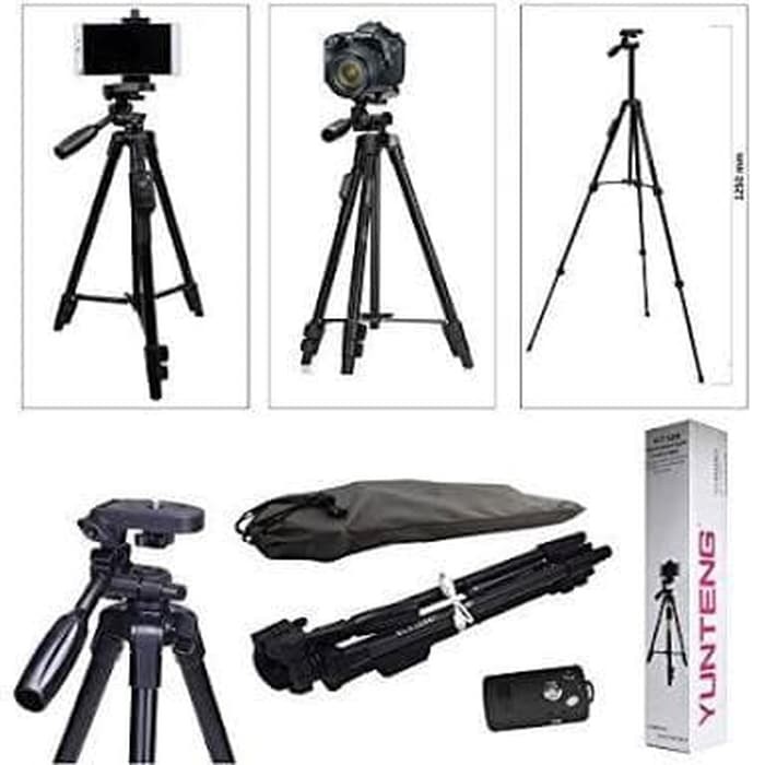 TRIPOD YUNTENG BLUETOOTH VCT 5208 STANDING HP DAN KAMERA ORIGINAL