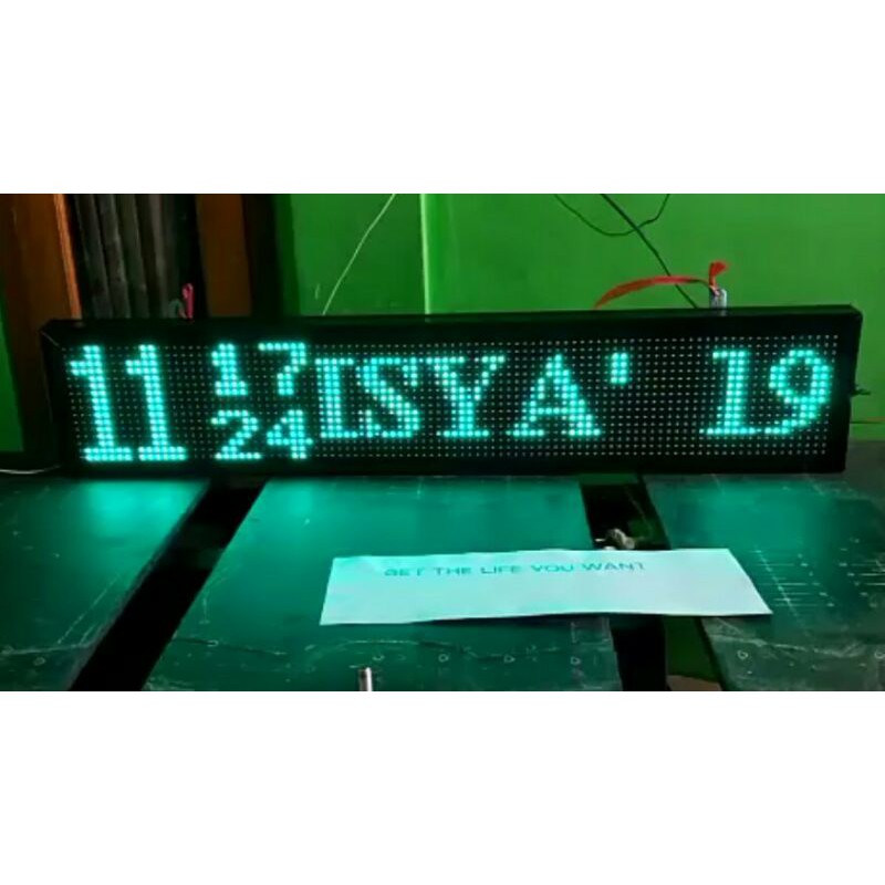 LED Jadwal Waktu Sholat Abadi 3 Panel 20 cm x 100 cm