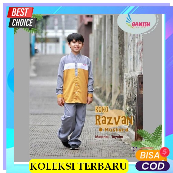 Y-&-J Busana Muslim Anak Laki Laki Baju Koko Kurta Anak Laki Laki Cod Setelan Terbaru Umur 1 2 3 4 5