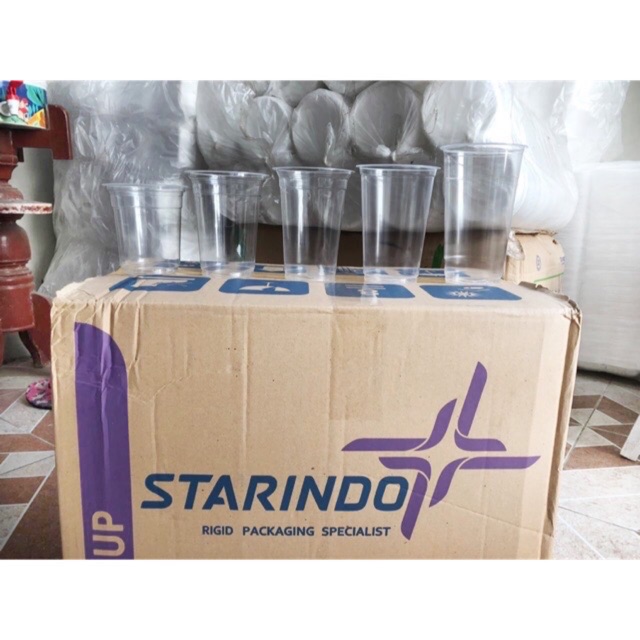 

2Xbtygneal Sakha Snack ) Cup Gelas Plastik Starindo Pp 12Oz 14Oz 16Oz 18Oz 22Oz
