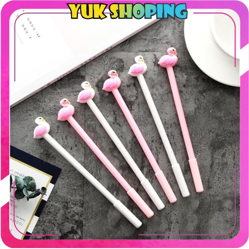 

✧YUKSHOPING✧ R206 Pulpen Karakter Flaminggo Pena Angsa Gel Cair Stationary Alat Tulis