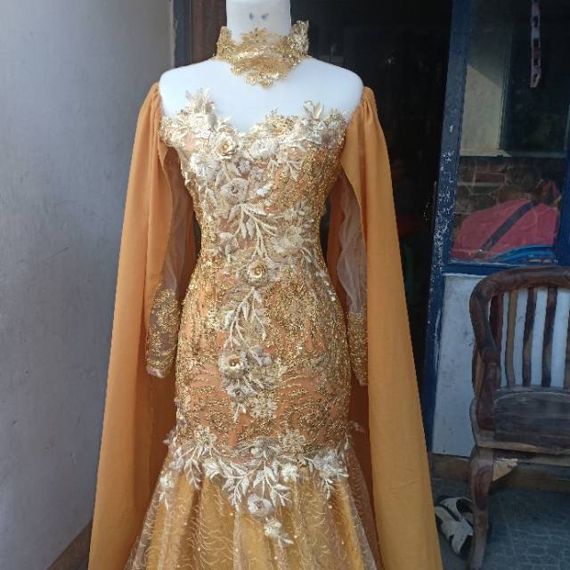 Baju pengantin/prewedding/penyanyi duyung gold 3D