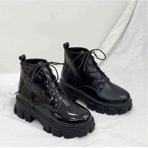 AVANCEID 1827 Sepatu Sneakers Boots Wanita Docmart Hitam Import