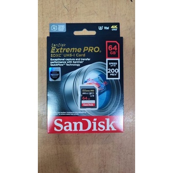 SanDisk SD CARD Extreme Pro SDXC UHS-I Card 64GB - 200MB/s