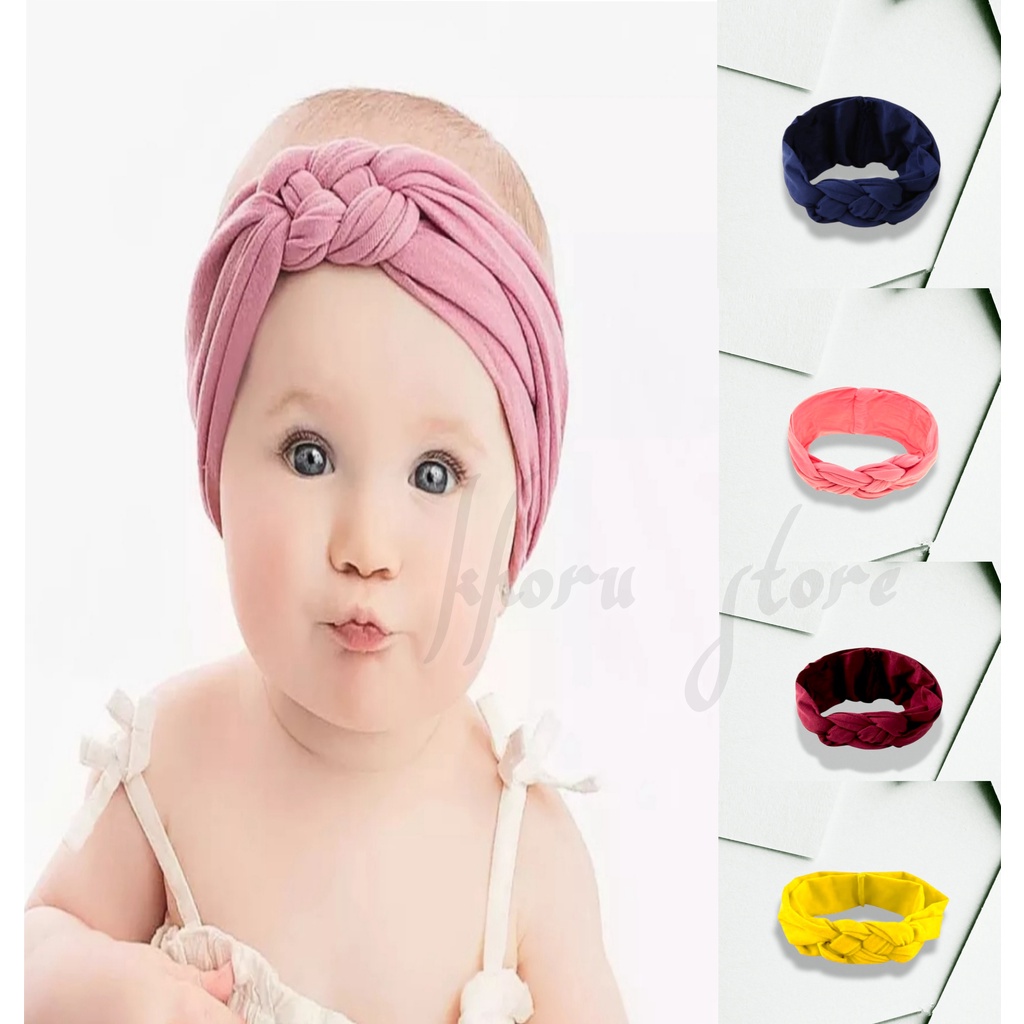 Bandana Bayi Kepang Bando Bayi Balita Anak Kepala Rambut Bayi Headband Baby Kepang BYK-01 Bandana Pita Kelinci Murah