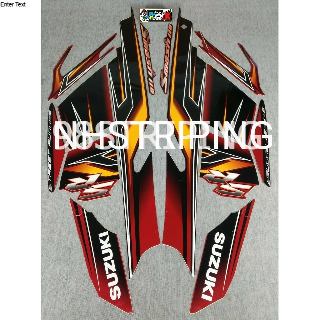 STRIPING SMASH 110SR MERAH  2009 STIKER LIS POLET ORI SUZUKI 110 SR