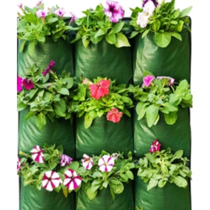 Green Wall Planter Bags Easy Grow 9 kantong/Planter Bag Dinding/Vertical Garden