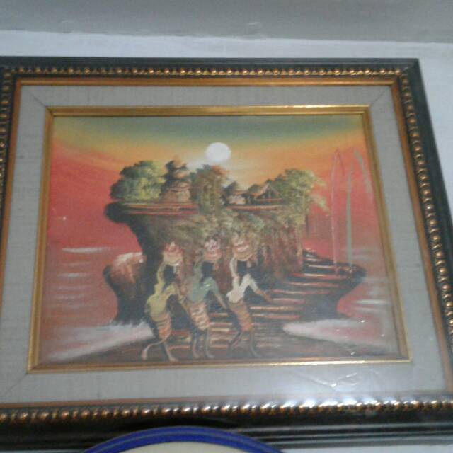 Lukisan bali dan bingkai ukuran 25x20 cm