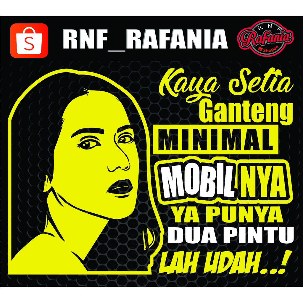 STICKER KACA PINTU/BODY MOBIL TRUCK/PICK UP/L300 kaya setia ganteng minimal mobilnya ya dua pintu lah uda