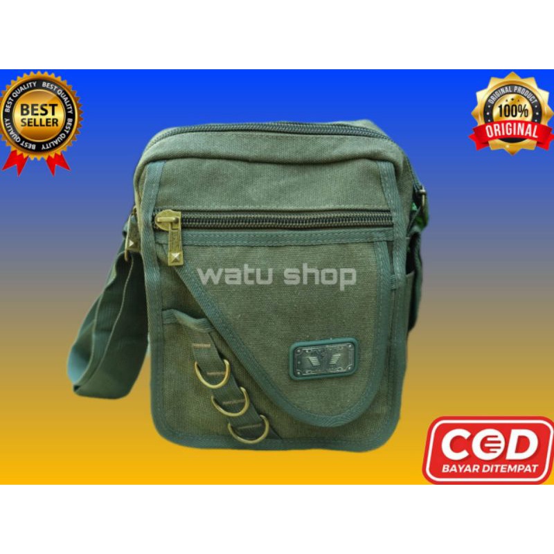 TAS SLEMPANG PRIA KANVAS/TAS SELEMPANG IMPORT BAHAN KAIN CANFAS/SLINGBAG KANFAS KUAT DAN AWET
