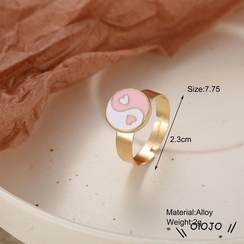 Cincin Jantung Tai Chi Untuk Aksesoris Perhiasan Fashion Wanita - Ol