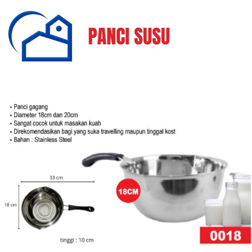 Panci Susu Milk Pot 18cm / 20cm panci susu Stainless Steel Milk Pan