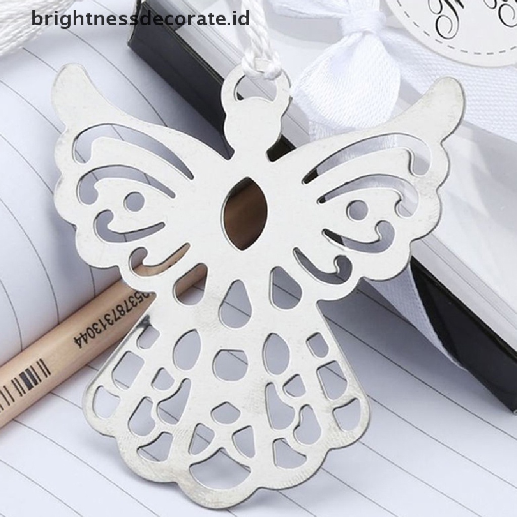 [birth] Hot Stainless Steel Silver Guardian ANGEL Bookmark Tassel Page Marker Ribbon Box [ID]