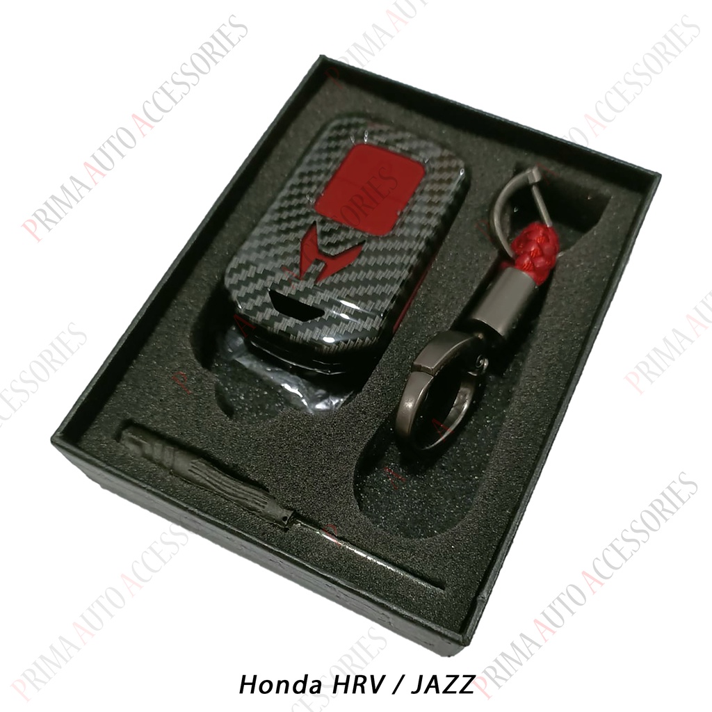 Casing Kunci Remote Mobil Carbon Fiber - HONDA HRV / JAZZ