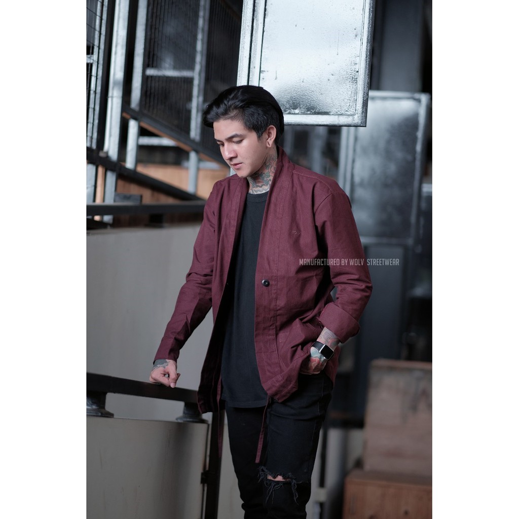 Outer Loose Casual Kimono Basic Pria