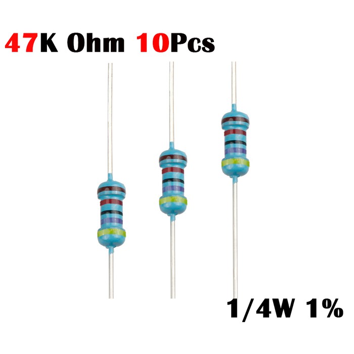 Resistor 47K Ohm 47 K 47K Ohm 1/4W 1% Metal film 10x 10 pcs