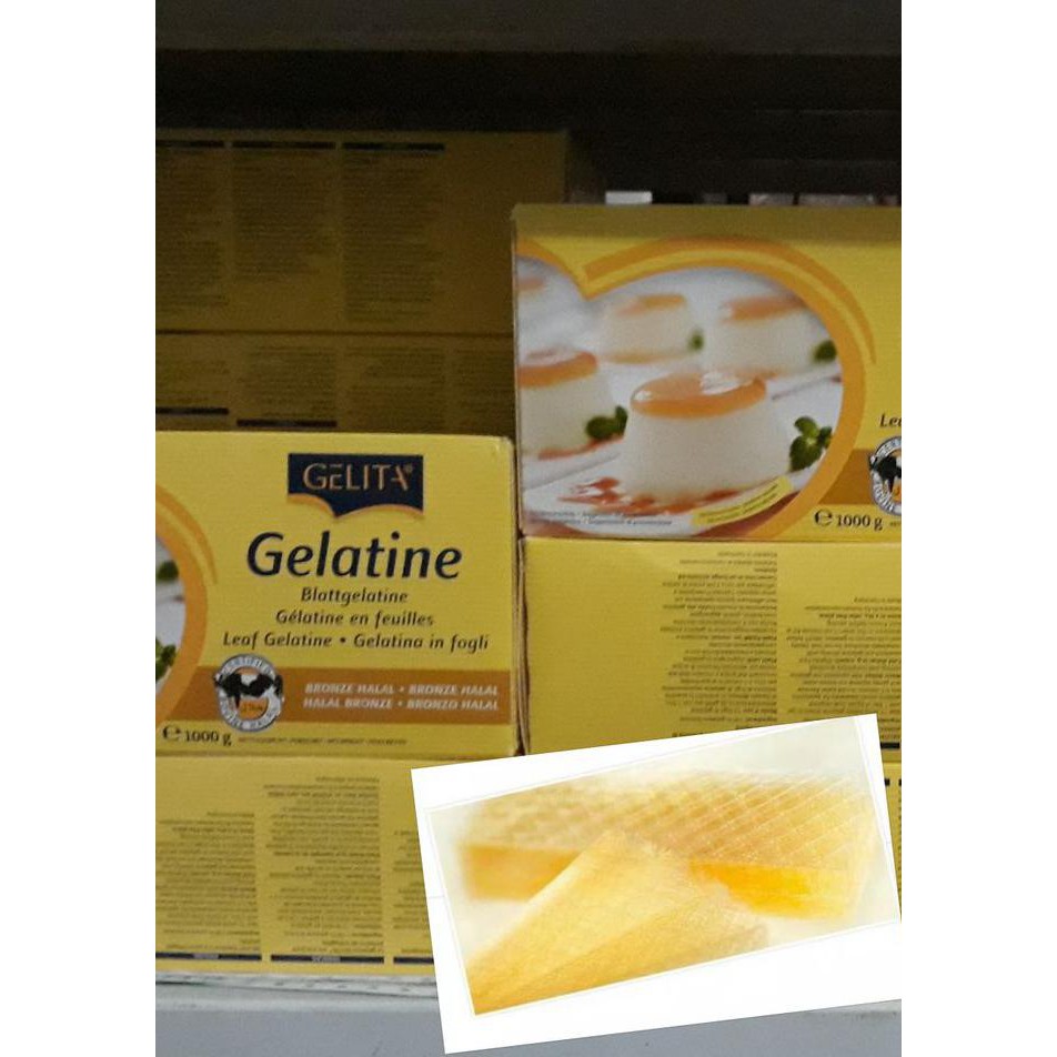 

TERPERCAYA GELATIN SHEET HALAL BY GELITA -30 GRAM (5 LEMBAR) TERLARIS