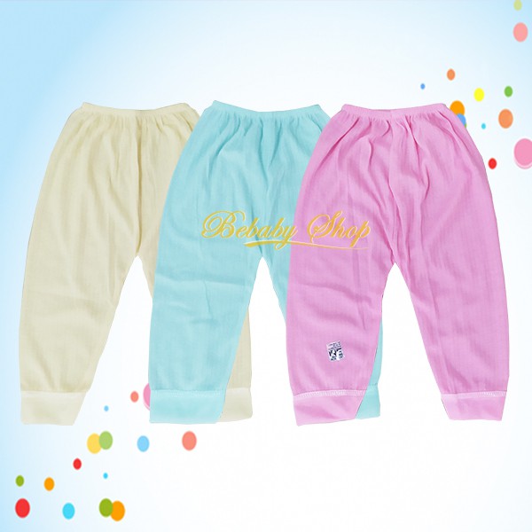 3 Set Setelan Kaos Oblong Bayi dan Celana Panjang Bayi Murah 0-6 bulan Pink Kuning Biru