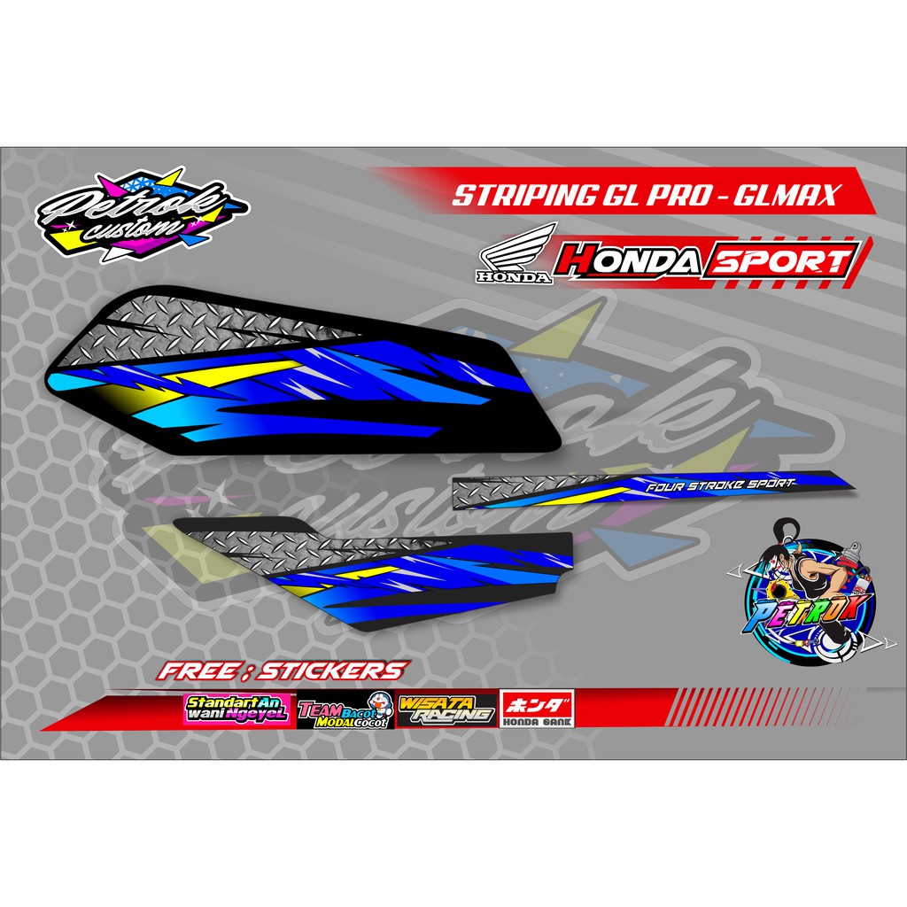 STRIPING VARIASI GL MAX GLPRO HONDA GANK HOLOGRAM