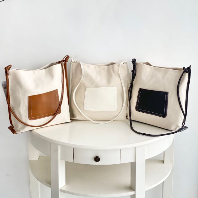 PROMO SALE Tas Zara Tote Bag selempang hitam putih coklat nude